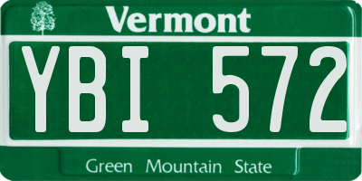VT license plate YBI572