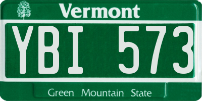 VT license plate YBI573
