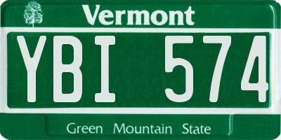 VT license plate YBI574