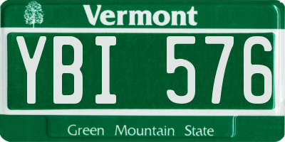 VT license plate YBI576