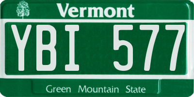 VT license plate YBI577