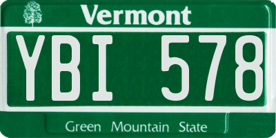 VT license plate YBI578
