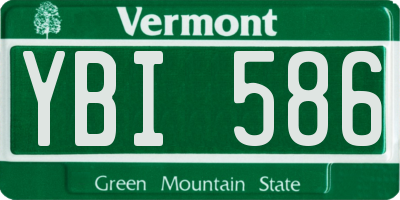 VT license plate YBI586