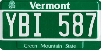 VT license plate YBI587