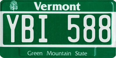 VT license plate YBI588