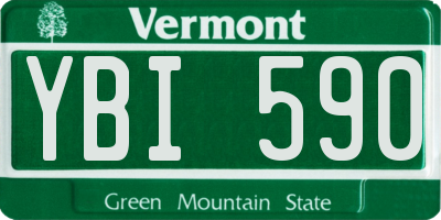 VT license plate YBI590