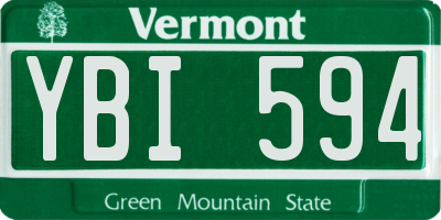 VT license plate YBI594
