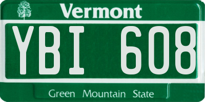VT license plate YBI608