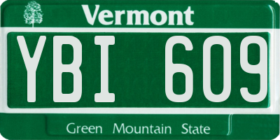 VT license plate YBI609