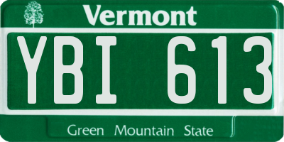 VT license plate YBI613