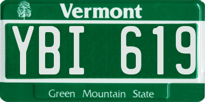 VT license plate YBI619