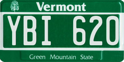 VT license plate YBI620