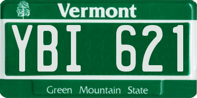 VT license plate YBI621