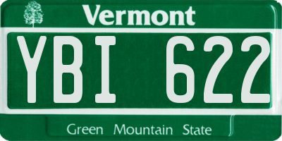 VT license plate YBI622