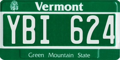 VT license plate YBI624