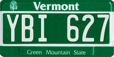VT license plate YBI627