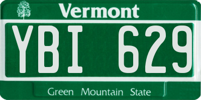 VT license plate YBI629