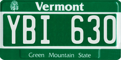 VT license plate YBI630