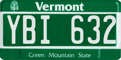 VT license plate YBI632