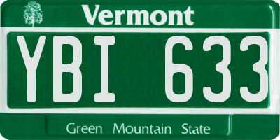 VT license plate YBI633