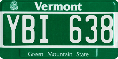 VT license plate YBI638