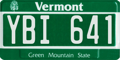 VT license plate YBI641
