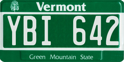 VT license plate YBI642