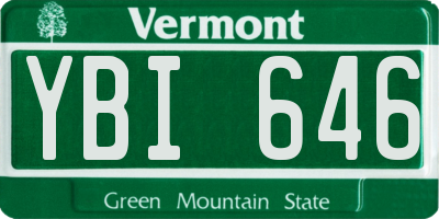 VT license plate YBI646