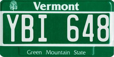 VT license plate YBI648