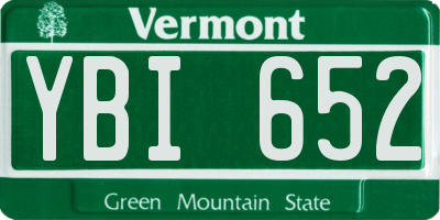 VT license plate YBI652