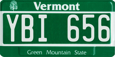 VT license plate YBI656