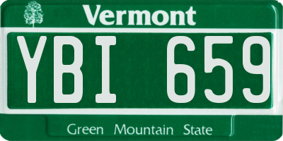 VT license plate YBI659