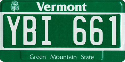 VT license plate YBI661