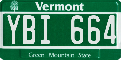VT license plate YBI664