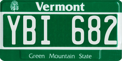 VT license plate YBI682