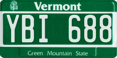 VT license plate YBI688