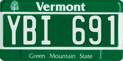 VT license plate YBI691