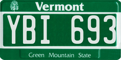 VT license plate YBI693