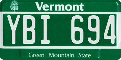 VT license plate YBI694