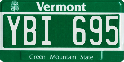 VT license plate YBI695
