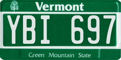 VT license plate YBI697