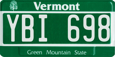 VT license plate YBI698