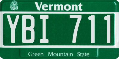 VT license plate YBI711