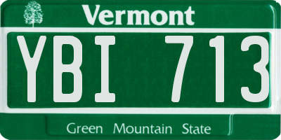 VT license plate YBI713