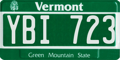 VT license plate YBI723
