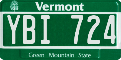 VT license plate YBI724