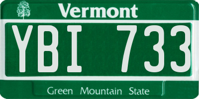VT license plate YBI733