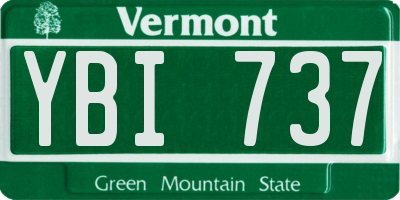 VT license plate YBI737