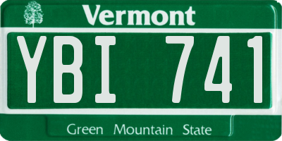 VT license plate YBI741