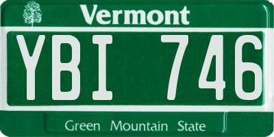 VT license plate YBI746